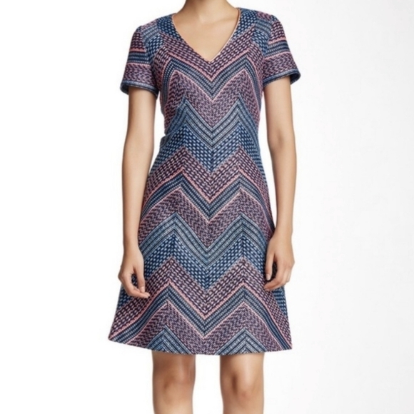 Shoshanna neon tweed Liasa chevron dress - Picture 4 of 13